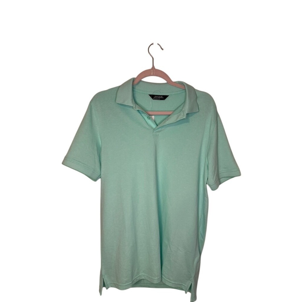 Member's Mark Mens Stretch Pique Polo Shirt Mint Green Short Sleeve‎ Casual